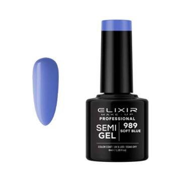Esmalte Permanente De Uñas Elixir Semi Gel Nº 989 Soft Blue - sorci