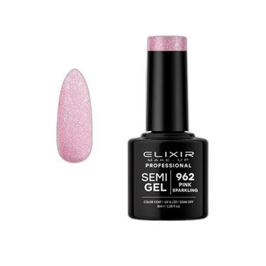Esmalte Permanente De Uñas Elixir Semi Gel Nº 962 Pink Sparkling - sorci