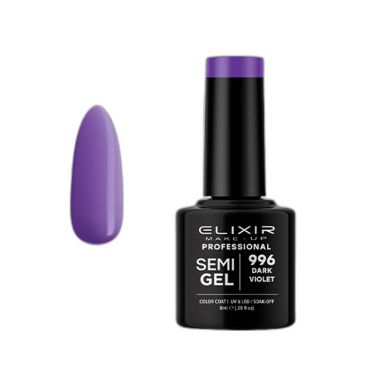 Esmalte Permanente De Uñas Elixir Semi Gel Nº 996 Dark Violet - sorci